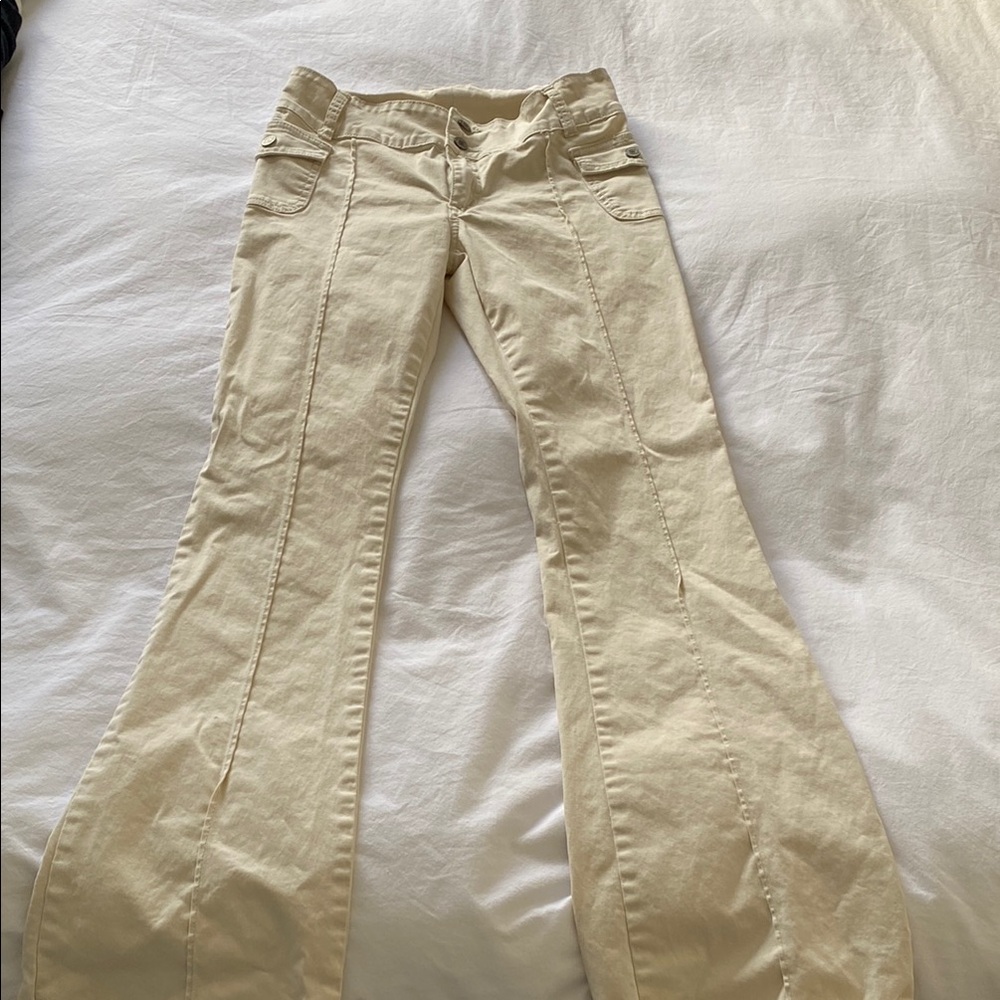 Beige Flared Pants